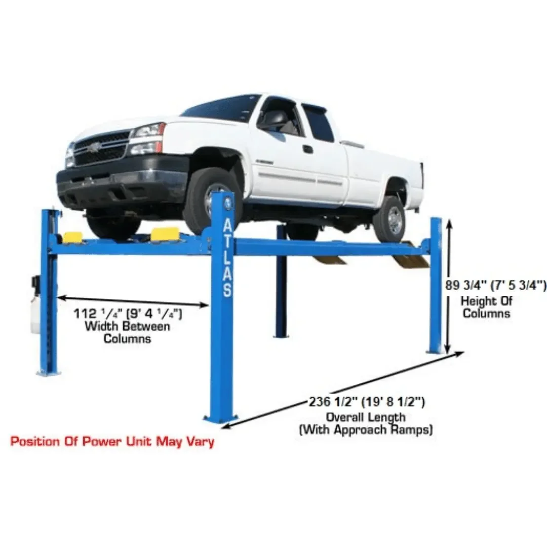 Atlas 412 12,000 lb Commercial  4-Post Lift + RJ6 Jacks Combo - Image 3