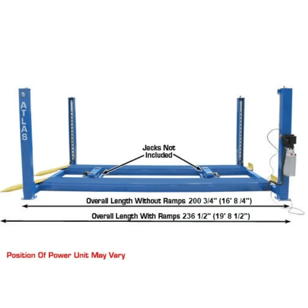 Atlas 412 12,000 lb Commercial  4-Post Lift + RJ6 Jacks Combo - Image 7