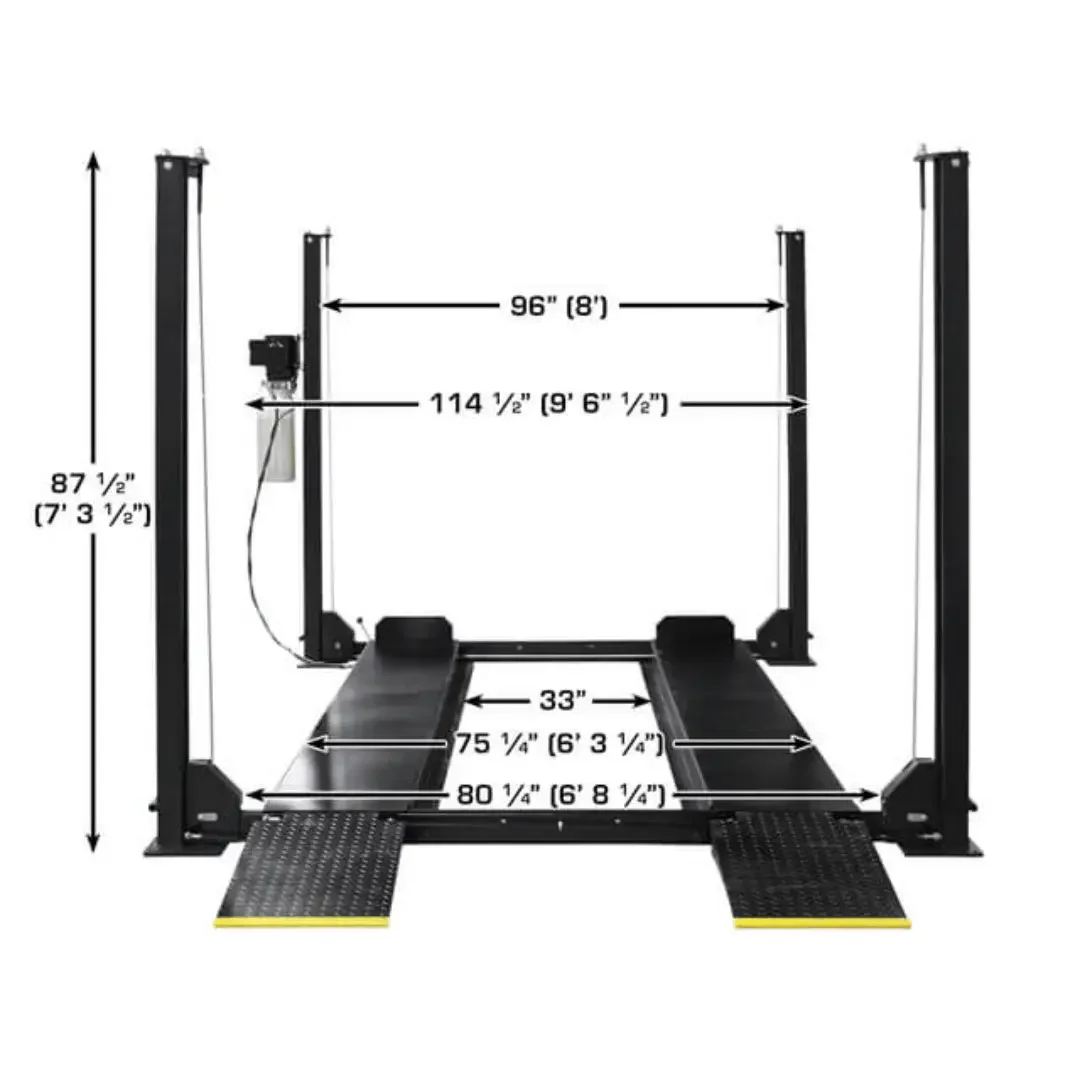 Atlas ALI Certified APEX 8 4-Post Lift + RJ35 Sliding Jacks Combo - Image 6