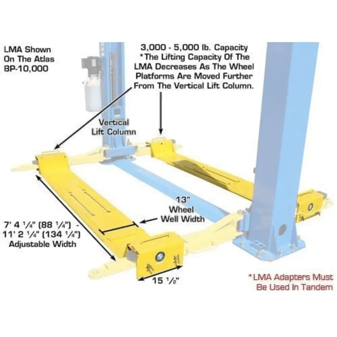Atlas BP8000 2 Post Car Lift + Lawn Mower Adapter Combo - Image 30