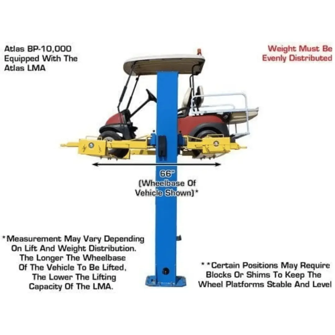 Atlas BP8000 2 Post Car Lift + Lawn Mower Adapter Combo - Image 32