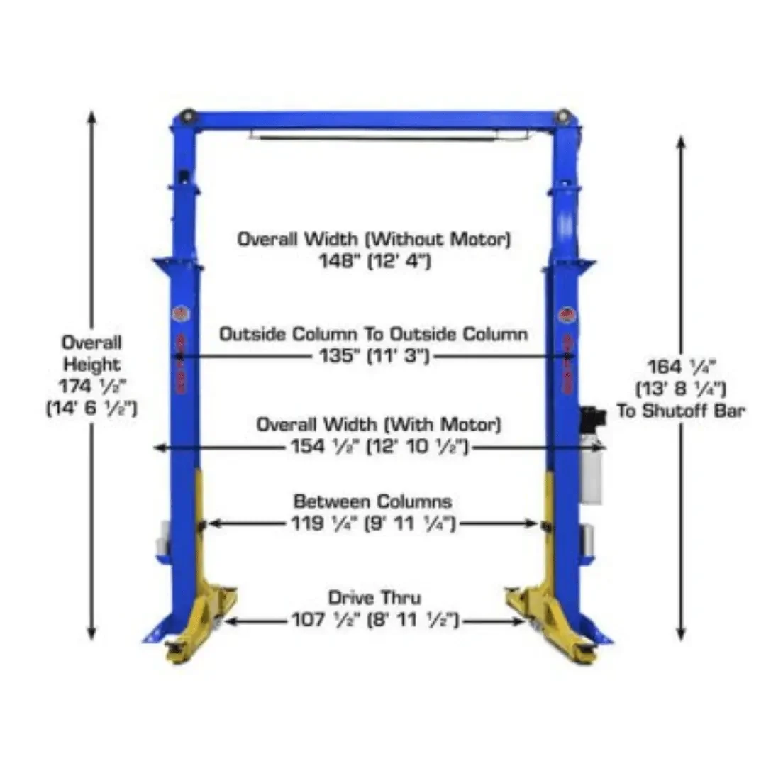 Atlas Platinum PVL15 ALI Certified Commercial Overhead 15,000 lb. Capacity 2 Post Lift - Image 5