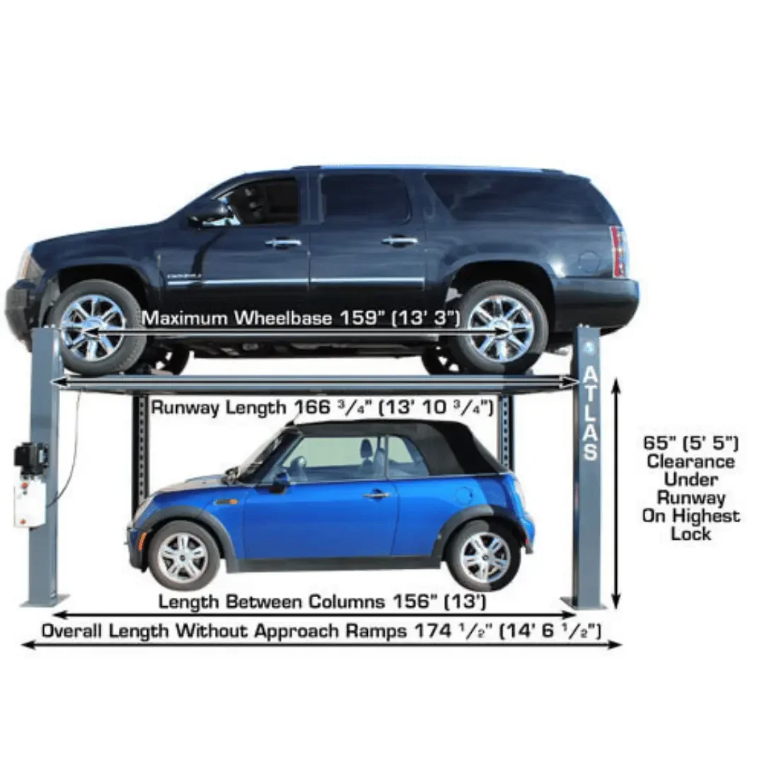 Atlas PREMIUM 408SL 4 Post Lift + RJ35 Sliding Jacks Combo - Image 3
