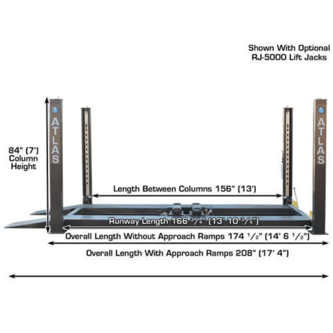 Atlas PREMIUM 408SL 4 Post Lift + RJ35 Sliding Jacks Combo - Image 9
