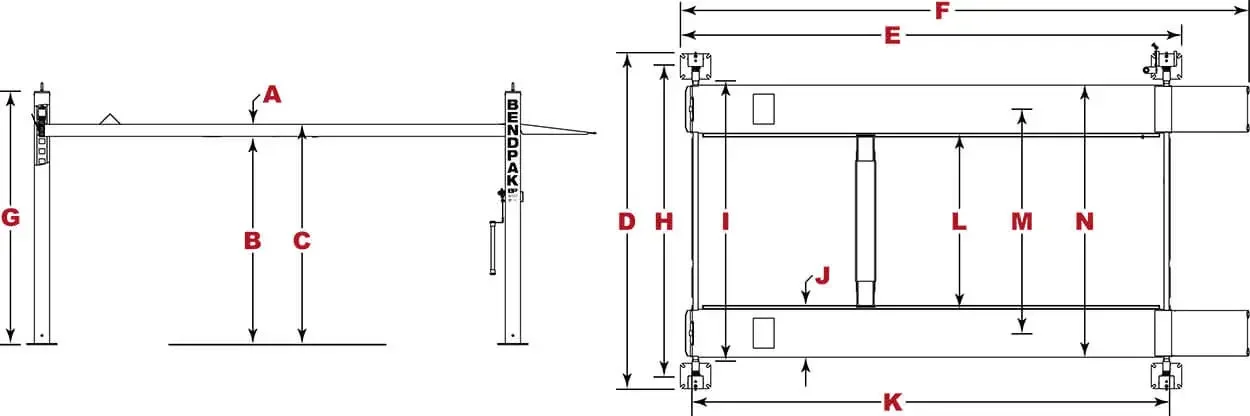 BendPak HD-7500BLX 7,500 lb. 4 Post Vehicle And Boat Storage Lift - Image 8