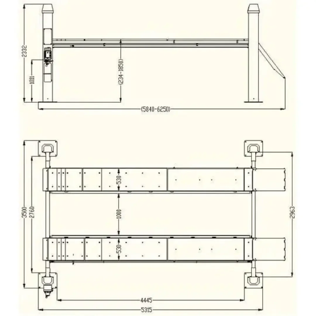 Katool KT-4H150 15,000 lbs 4 Post Alignment Lift With Rolling Jack - Image 9