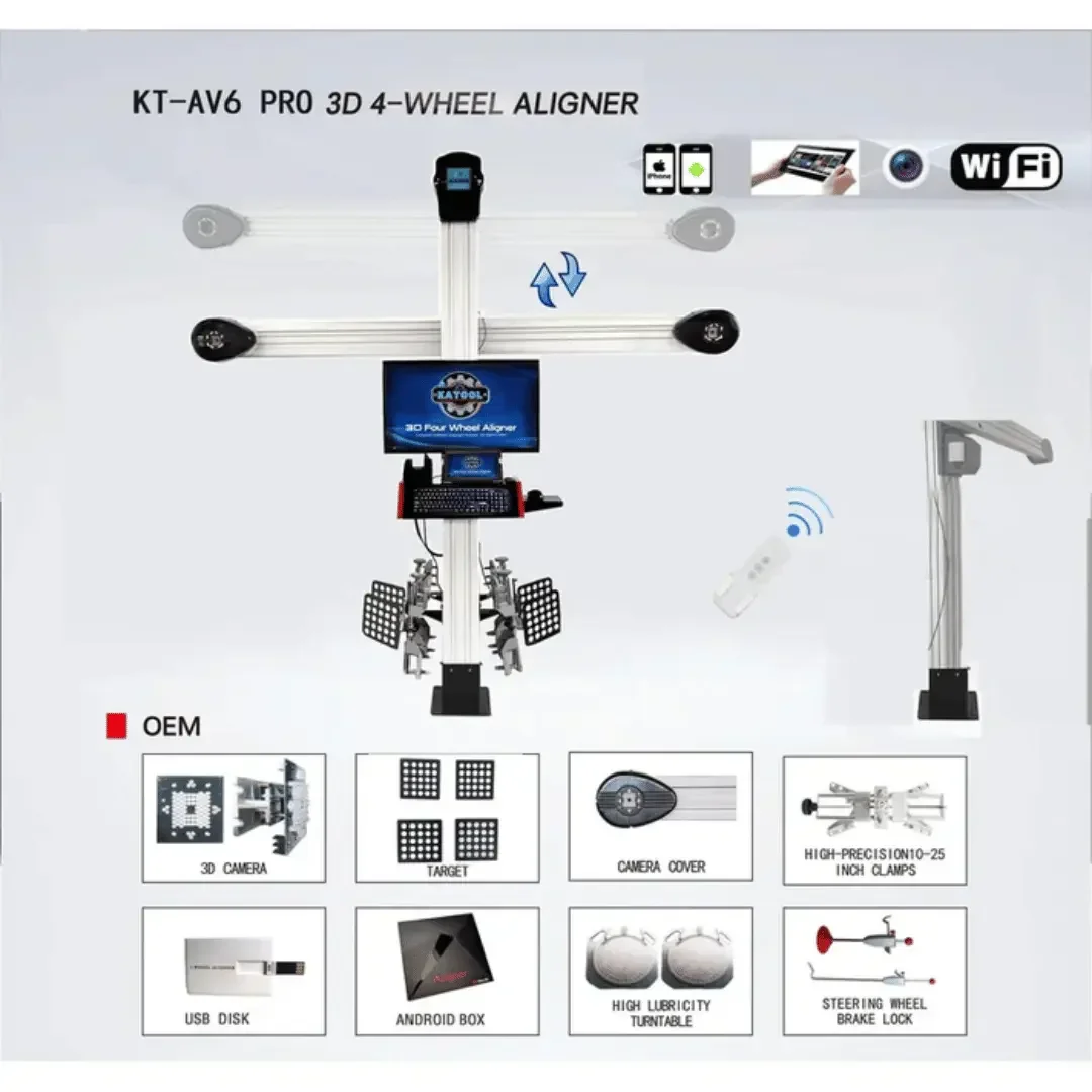 Katool KT-AV6 Wheel Alignment Machine Works on 2 Post Car & Scissor Lift - Image 3