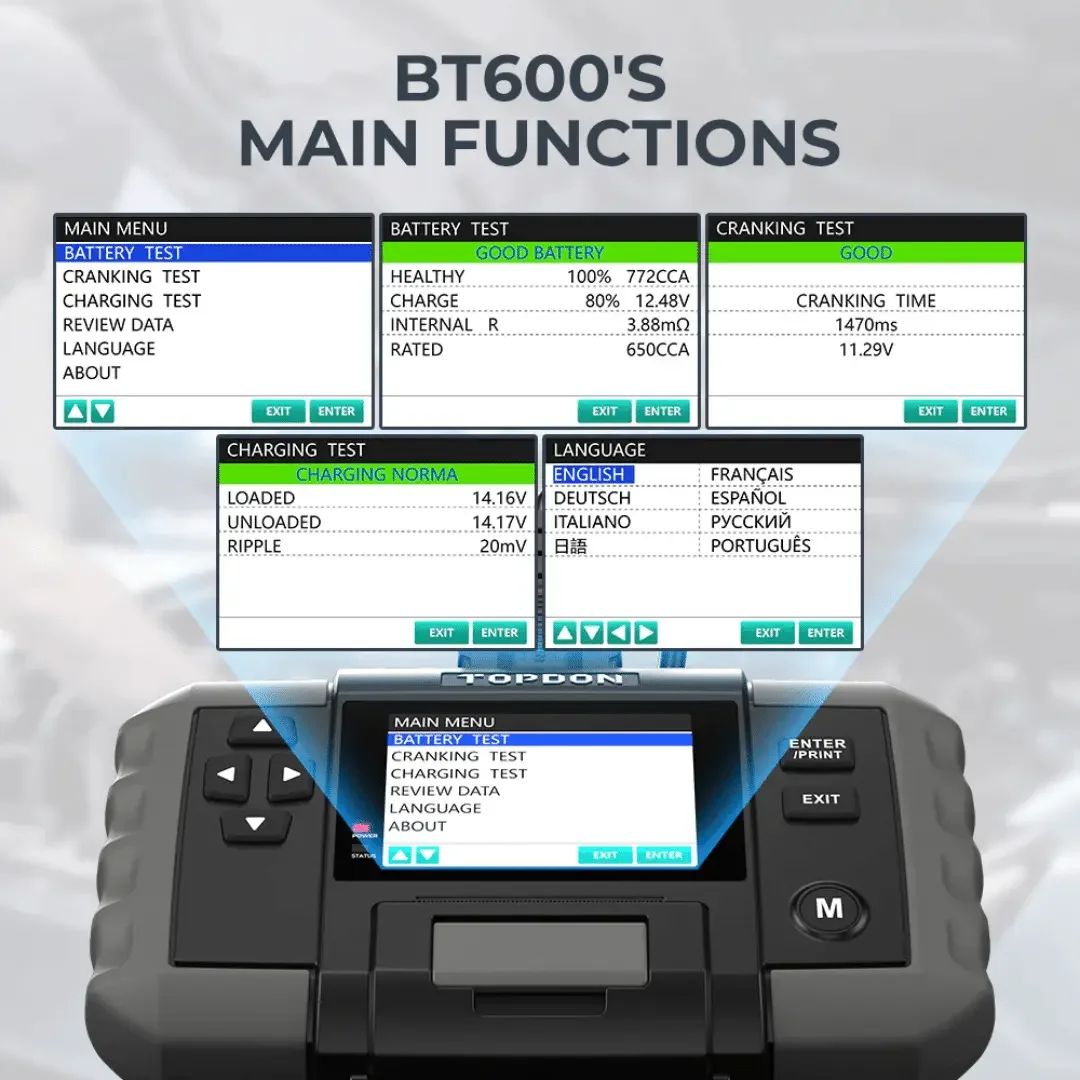 Topdon USA BT600 Battery Tester - Image 3