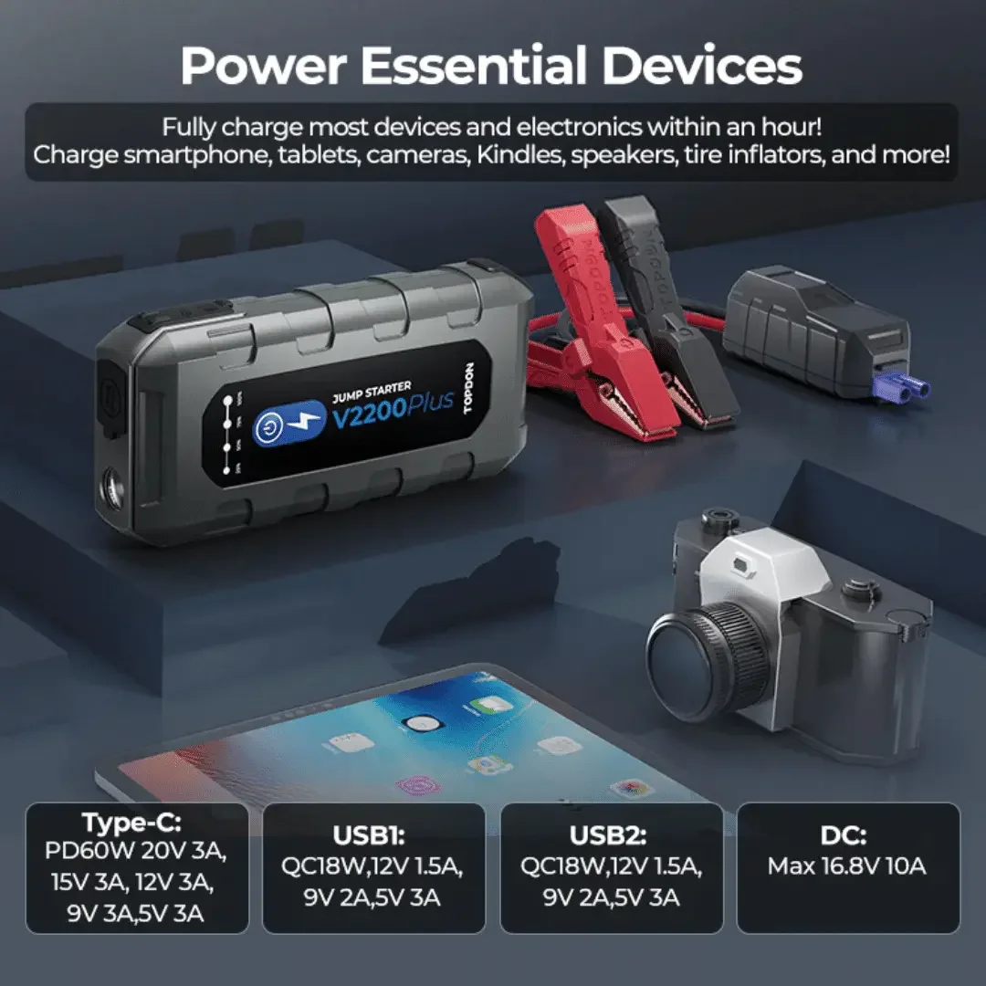 Topdon USA V2200Plus 2-in-1 Jump Pack & Battery Tester - Image 6
